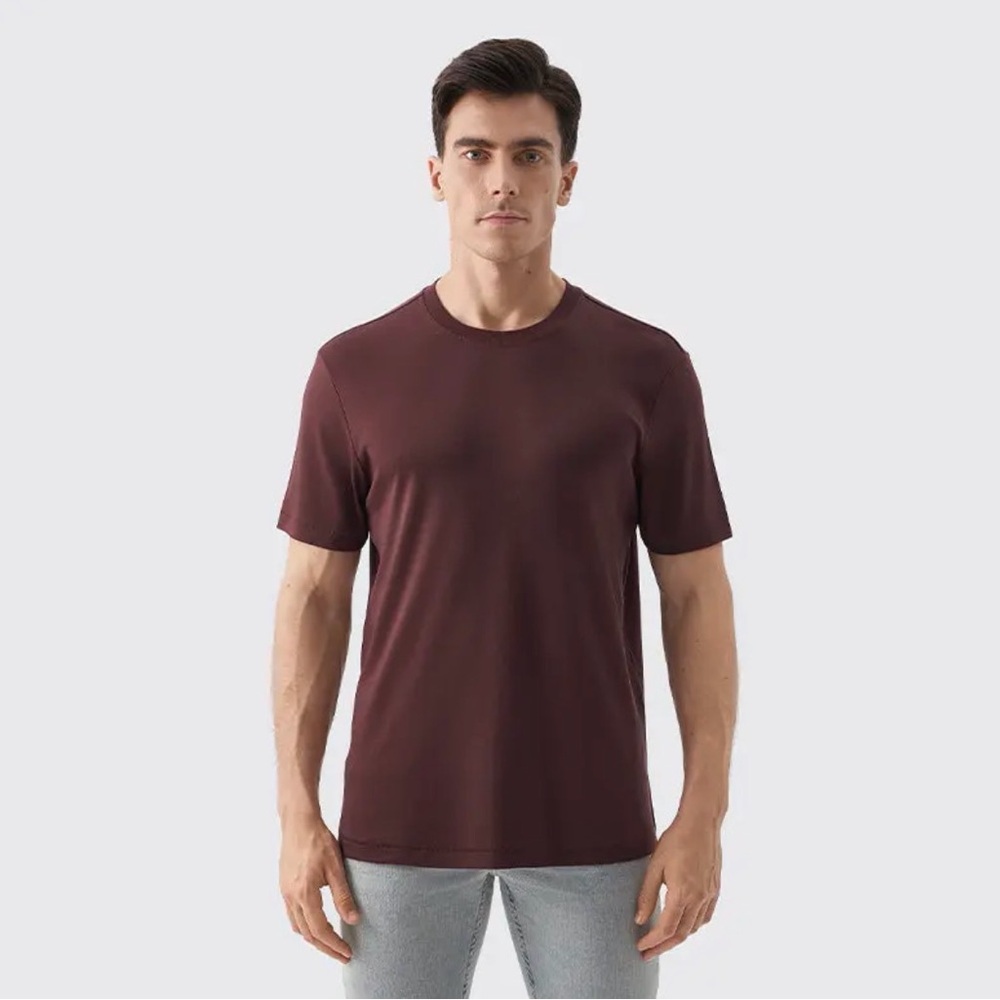 Men's Relaxed Fit Wine Color Tshirt